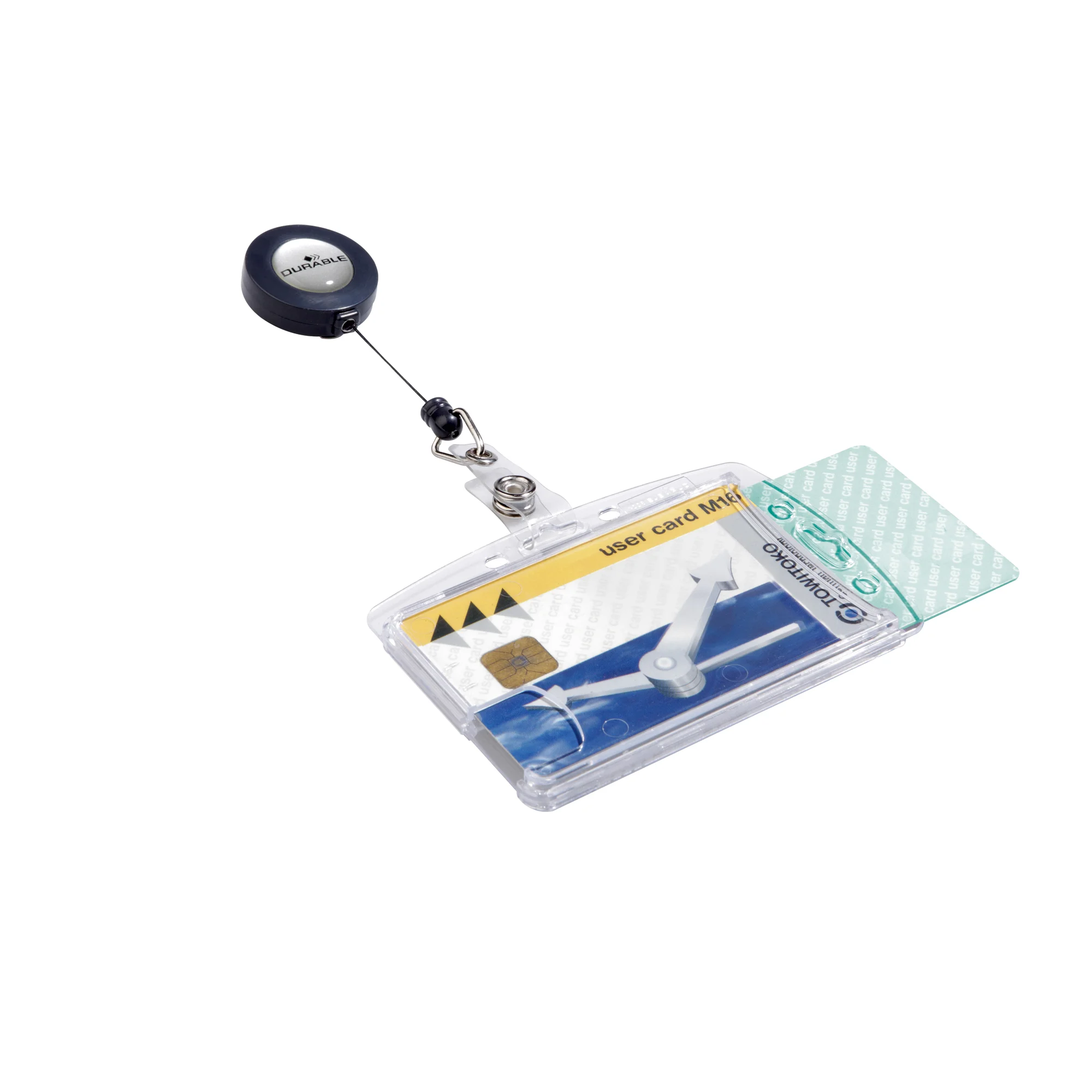 DURABLE Ausweishalter HARTBOX mit Jojo für 2 Karten, transparent (EAN: 4005546802770)