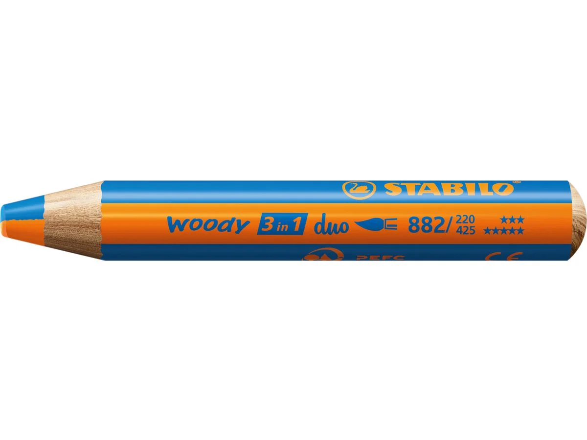 STABILO Multitalentstift woody 3 in 1 duo, orange/mittelblau (EAN: 4006381603744)