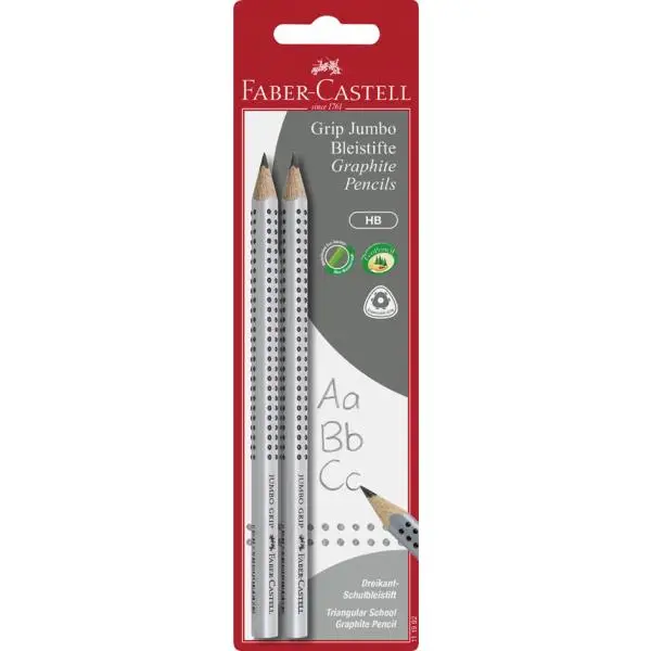 FABER-CASTELL Bleistift Jumbo GRIP, 2er Blisterkarte (EAN: 4005401119920)