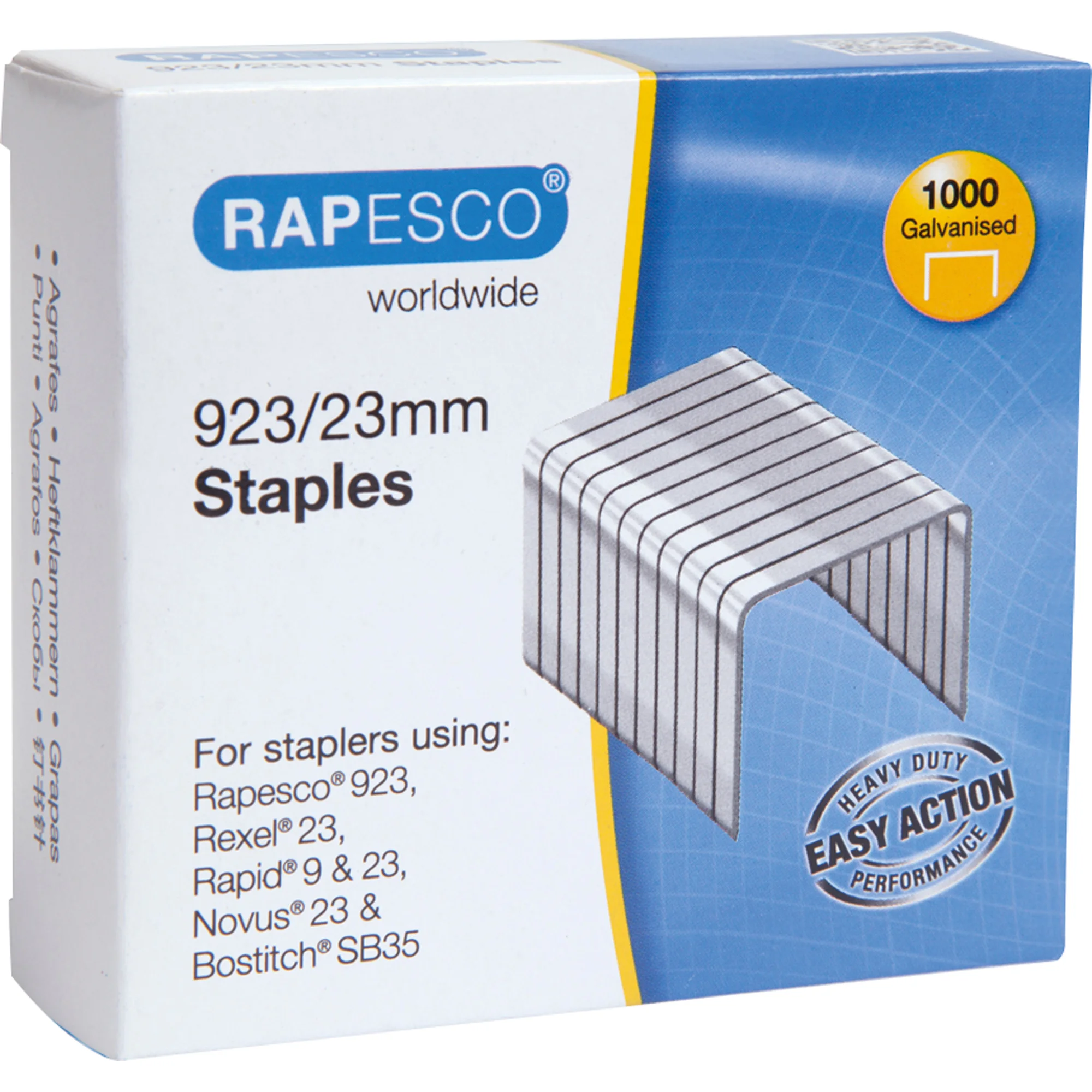 RAPESCO Heftklammern 923/23, verzinkt, 1.000 Stück (EAN: 5018505005524)
