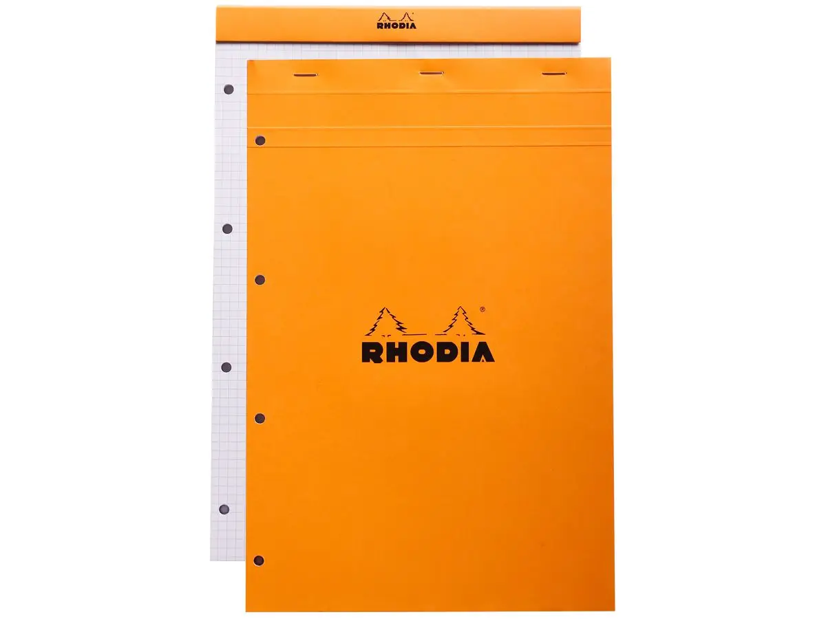 RHODIA Notizblock No. 20, DIN A4+, kariert, orange (EAN: 3037920202006)
