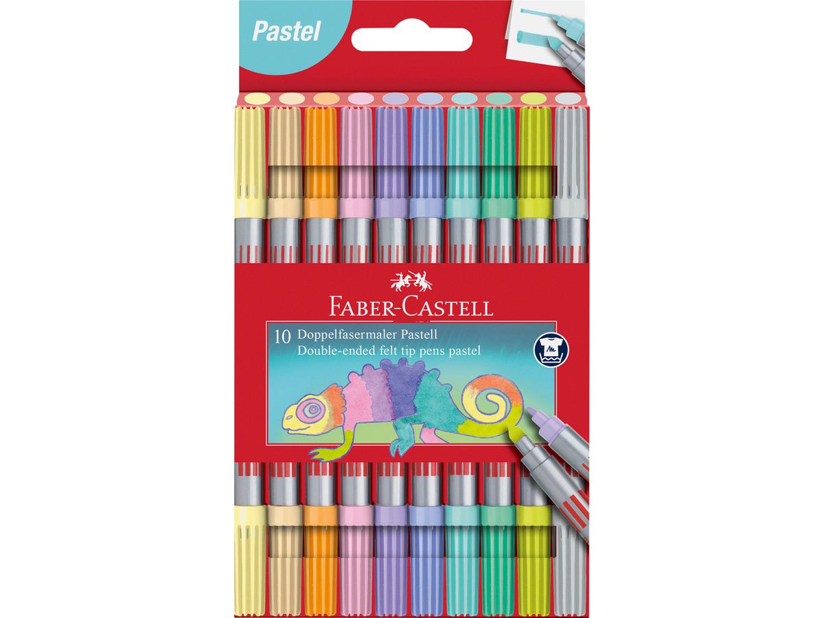 FABER-CASTELL Doppelfasermaler Pastell, 10er Etui (EAN: 4005401511120)