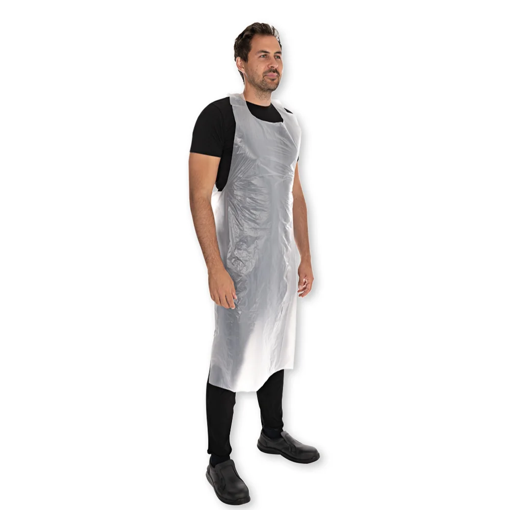 HYGOSTAR HDPE-Latzschürze, geprägt, 12 my, weiß (EAN: 4015544231809)