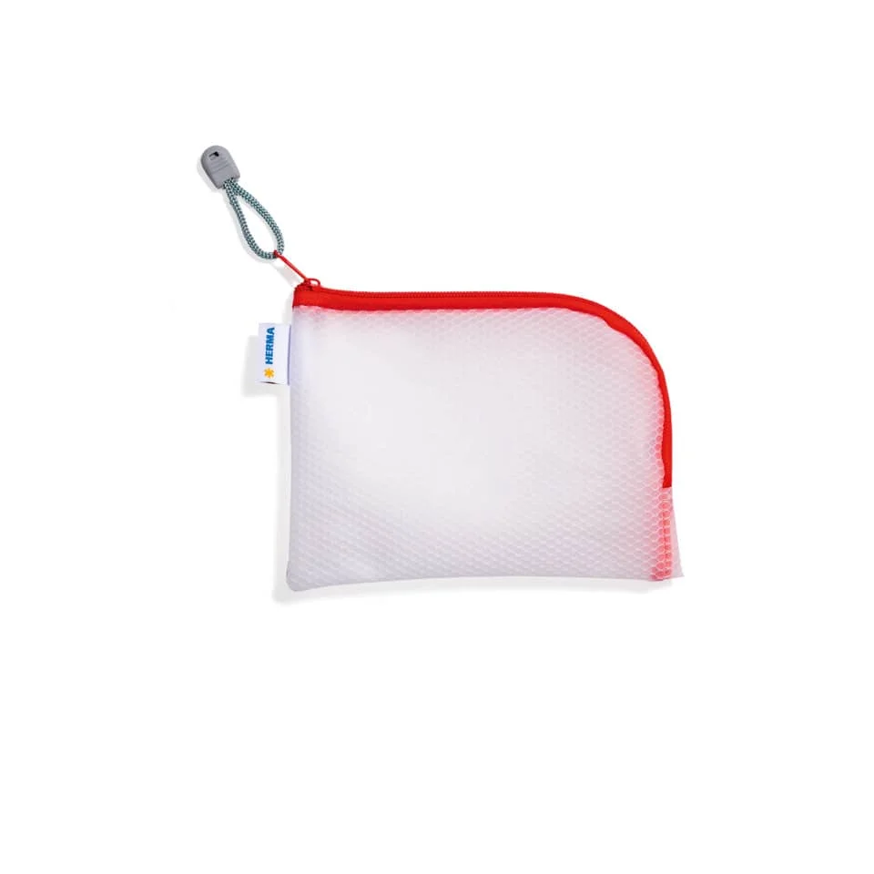 HERMA Reißverschlusstasche "Mesh Bags", DIN A6, rot (EAN: 4008705200240)