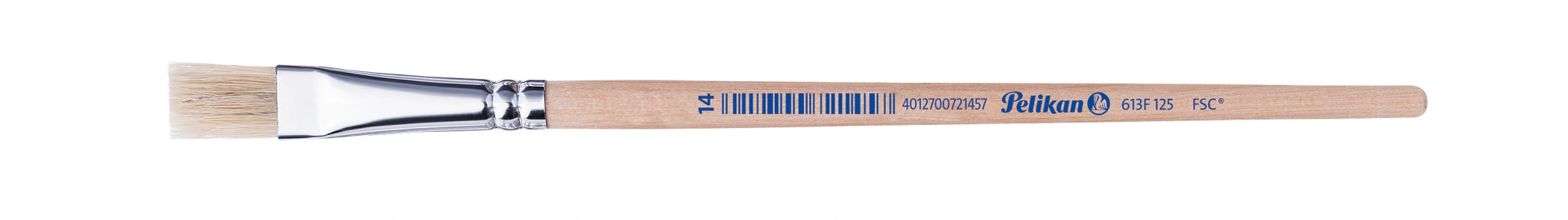 Pelikan Borstenpinsel 613 F, Gr. 14, unlackierter Holzstiel (EAN: 4012700721457)