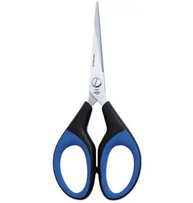 WEDO Schere Soft-Cut, spitz, Länge: 152 mm, schwarz/blau (EAN: 4003801800233)