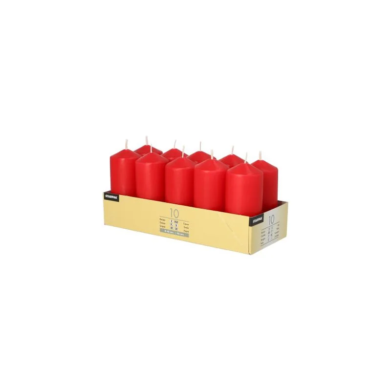 STARPAK Stumpenkerze, Durchmesser: 40 mm, rot (EAN: 4002911279182)