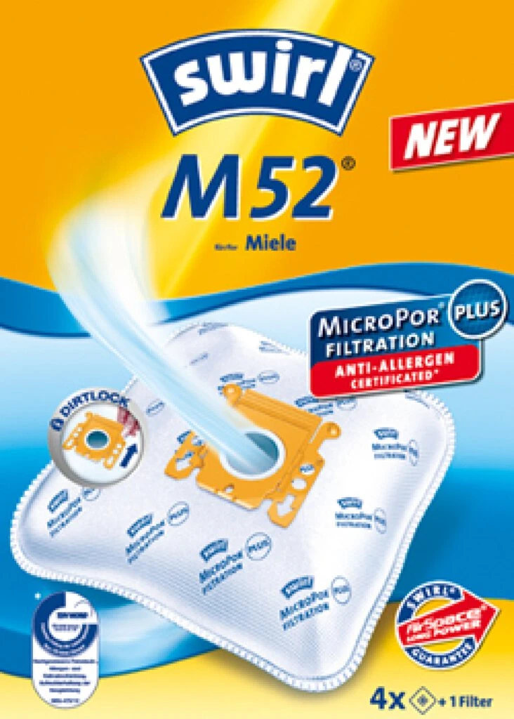 swirl Staubsaugerbeutel M 52, mit MicroporPlus-Filter (EAN: 4006508205646)