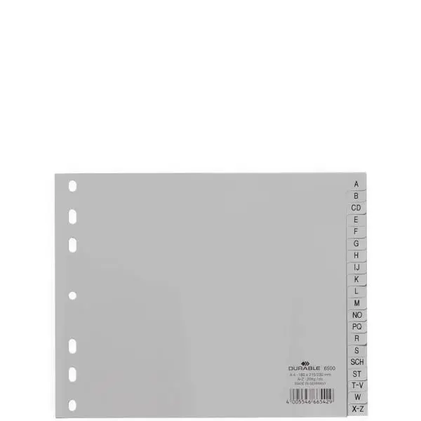 DURABLE Kunststoff-Register, A-Z, A4 halbe Höhe, 20-teilig (EAN: 4005546665429)