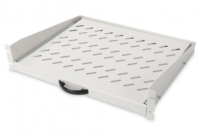 DIGITUS 19" Fachboden, 2 HE, ausziehbar, Tiefe: 367 mm (EAN: 4016032427988)