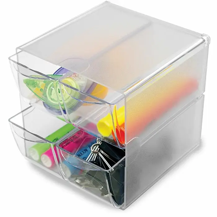 deflecto Organisationsbox Cube, 4 Schubladen, glasklar (EAN: 0079916023779)