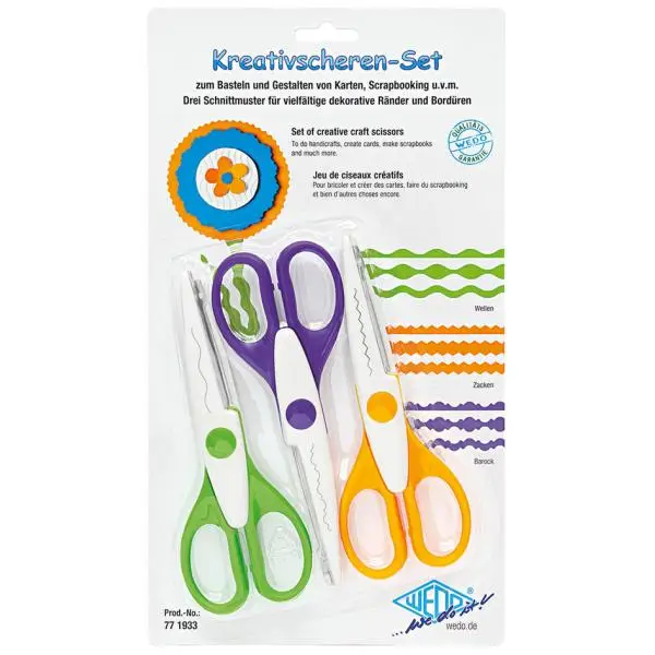 WEDO Konturenscheren-Set, 3er Set, farbig sortiert (EAN: 4003801853833)
