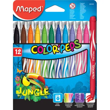 Maped Fasermaler COLOR'PEPS Jungle, 12er Kartonetui (EAN: 3154148454205)