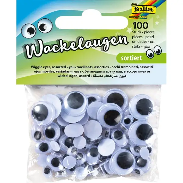folia Wackelaugen, Größen sortiert, nicht selbstklebend (EAN: 4001868075090)