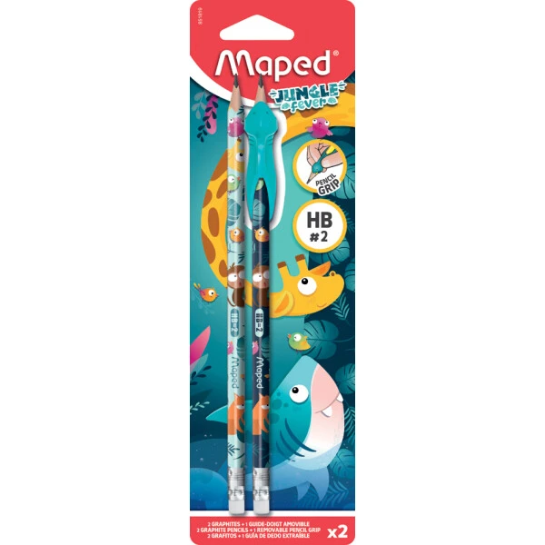 Maped Bleistift JUNGLE FEVER, mit Radierer, HB, 2er Blister (EAN: 3154148518198)