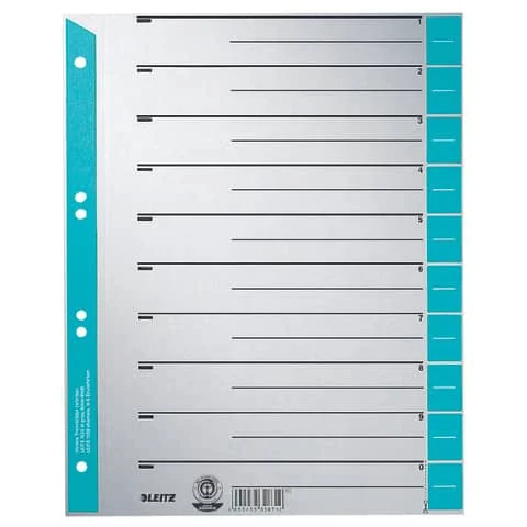 LEITZ Trennblätter, A4 Überbreite, Kraftkarton 230g/qm, blau (EAN: 4002432328673)