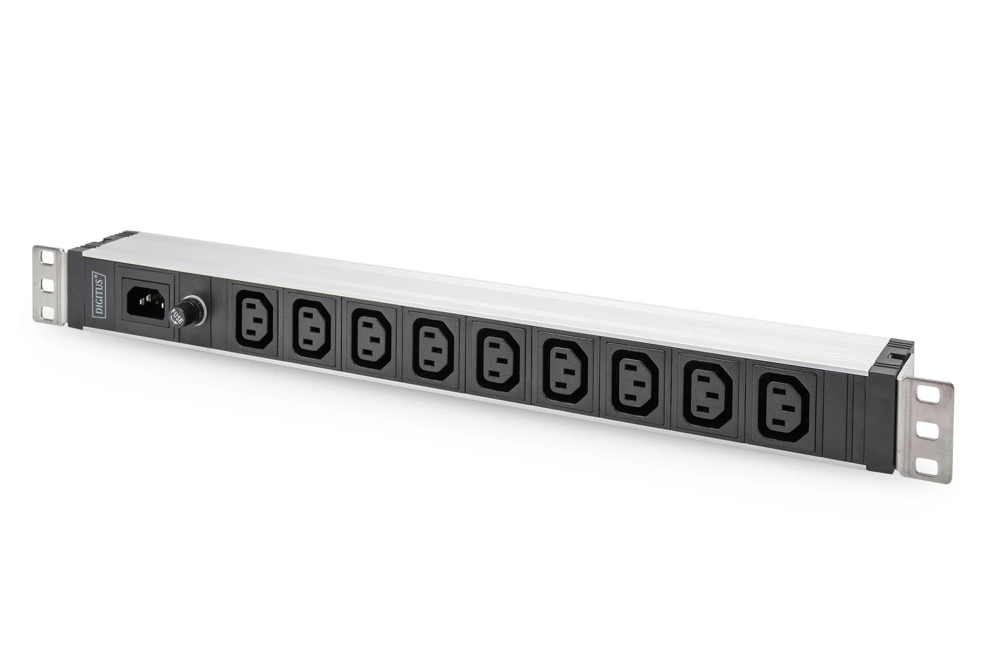 DIGITUS 19" Kaltgeräte-Steckdosenleiste, 9-fach, 1 HE, silber/schwarz (EAN: 4016032483557)
