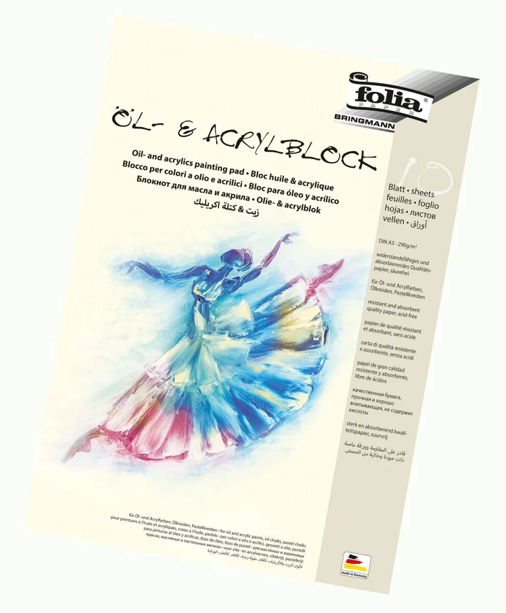 folia Öl- und Acrylblock, DIN A3, 290 g/qm, 10 Blatt (EAN: 4001868094756)