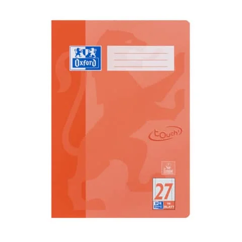 Oxford Schulheft "Touch", DIN A4, Lineatur 27, koralle (EAN: 4006144005945)