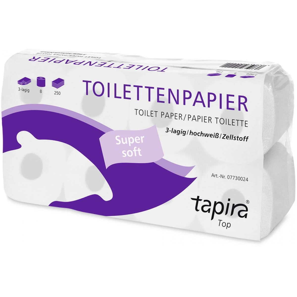 Tapira Toilettenpapier Top, 3-lagig, hochweiß (EAN: 4260339551154)