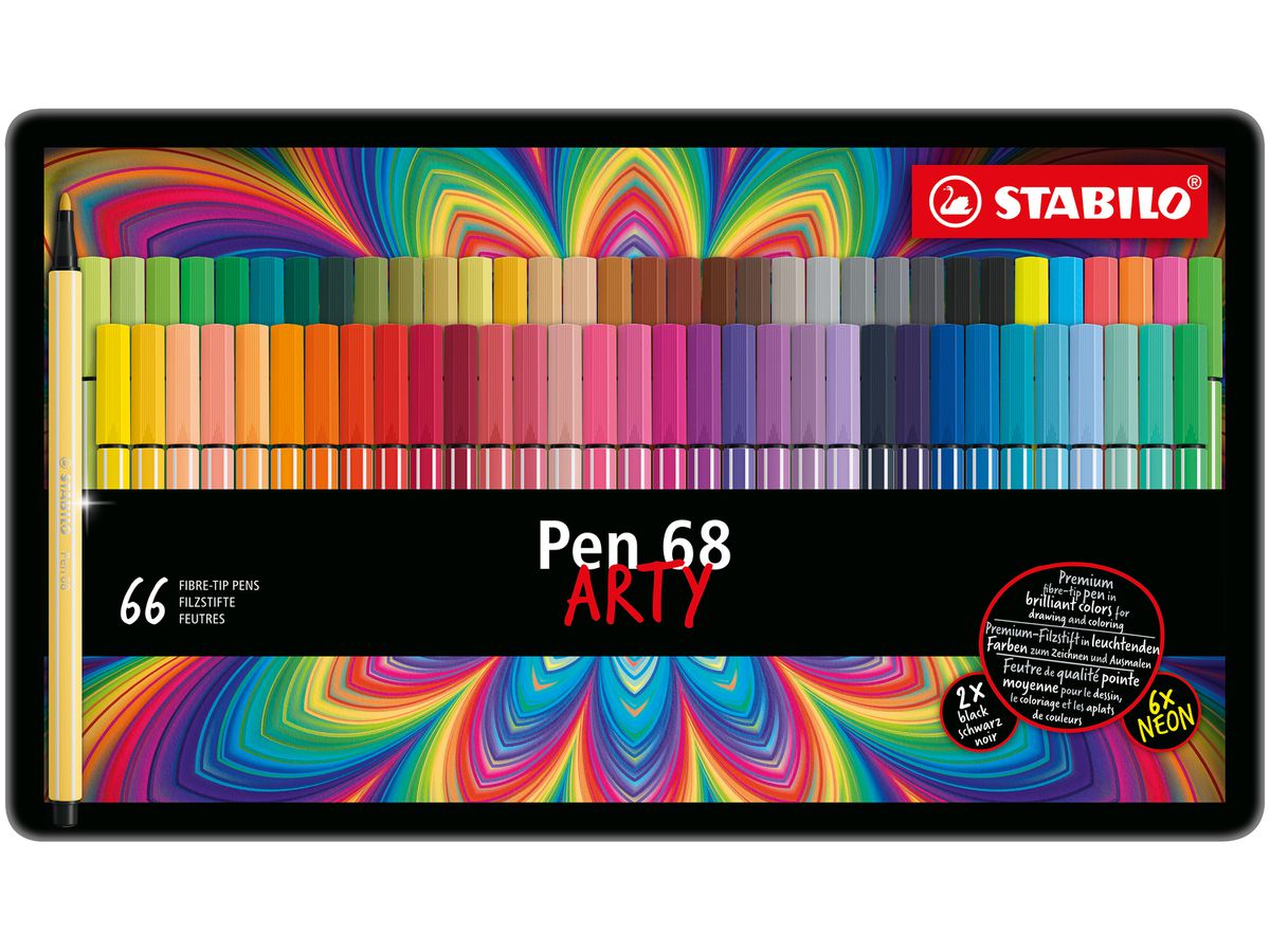 STABILO Fasermaler Pen 68, 66er Metalletui ARTY (EAN: 4006381579186)