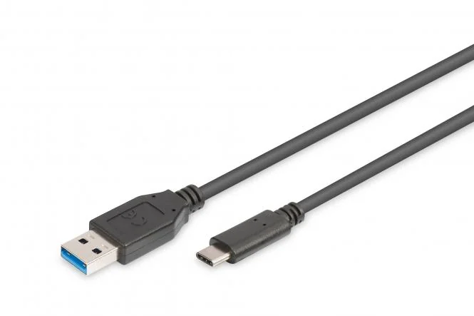 DIGITUS USB 3.0 Anschlusskabel, USB-C - USB-A, 1,0 m, schwarz (EAN: 4016032368731)