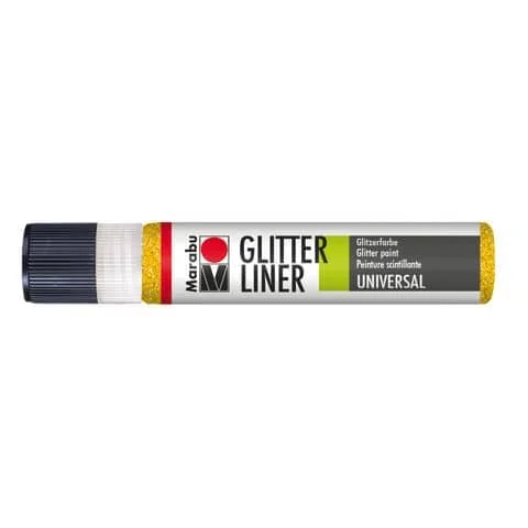 Marabu Effektfarbe "Glitter-Liner", glitter-gelb, 25 ml (EAN: 4007751198075)