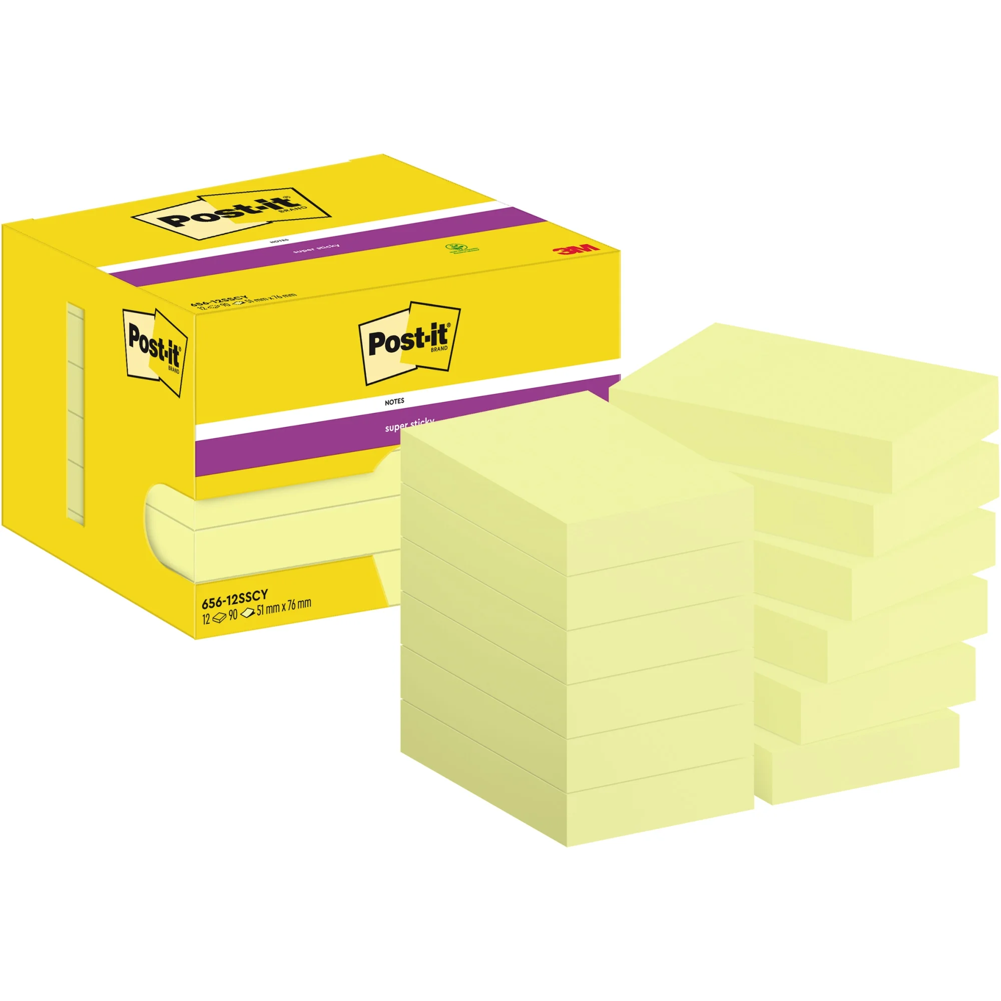 Post-it Haftnotizen super sticky notes, 51 x 76 mm, gelb (EAN: 4064035065768)