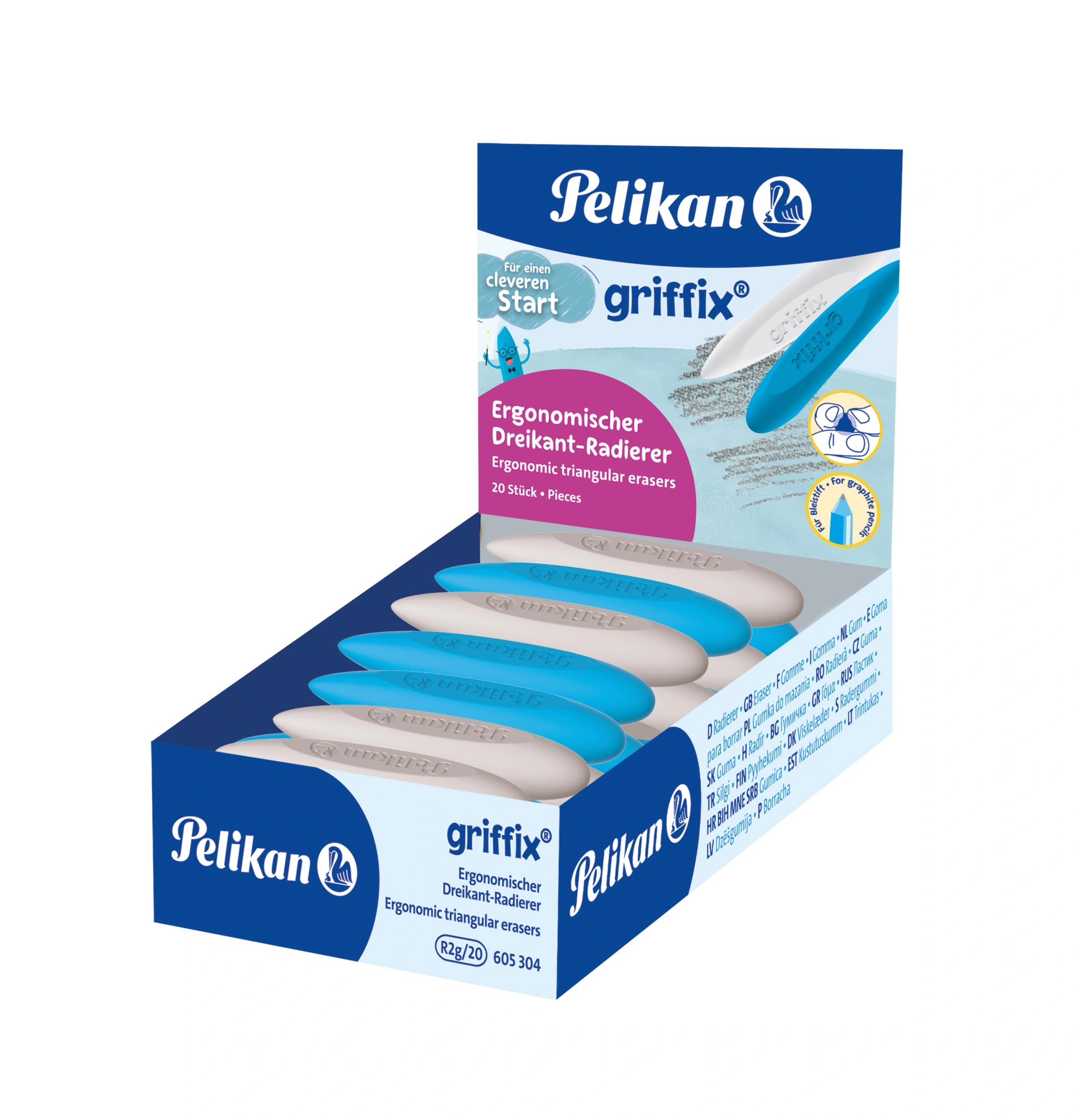 Pelikan griffix Dreikant-Radierer, im Display (EAN: 4012700517708)