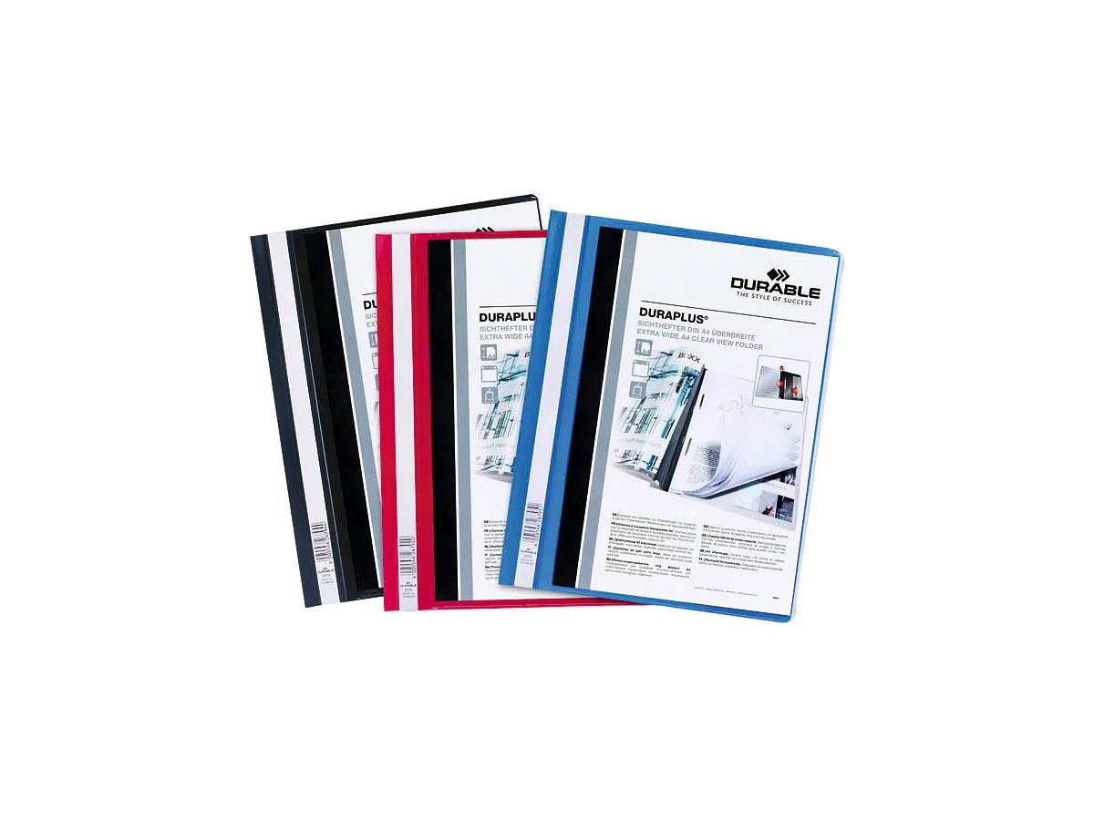 DURABLE Schnellhefter DURAPLUS, DIN A4, sortiert, überbreit, blau, grün, rot, schwarz, weiß (EAN: 4005546225586)
