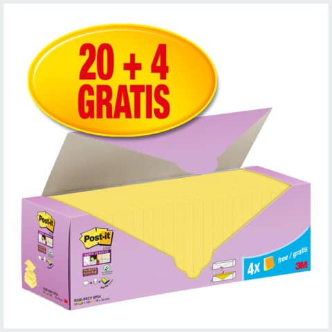 Post-it Haftnotizen super sticky notes, 76 x 76 mm, 20+4 (EAN: 4054596855977)