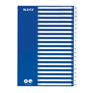 LEITZ Kunststoff-Register, A-Z, A4, 21-teilig, PP, weiß (EAN: 4002432367832)