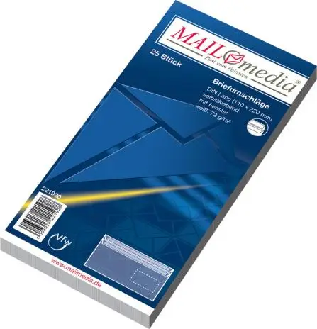 MAILmedia Briefumschlag Offset weiß, DIN Lang, mit Fenster (EAN: 4003928221928)