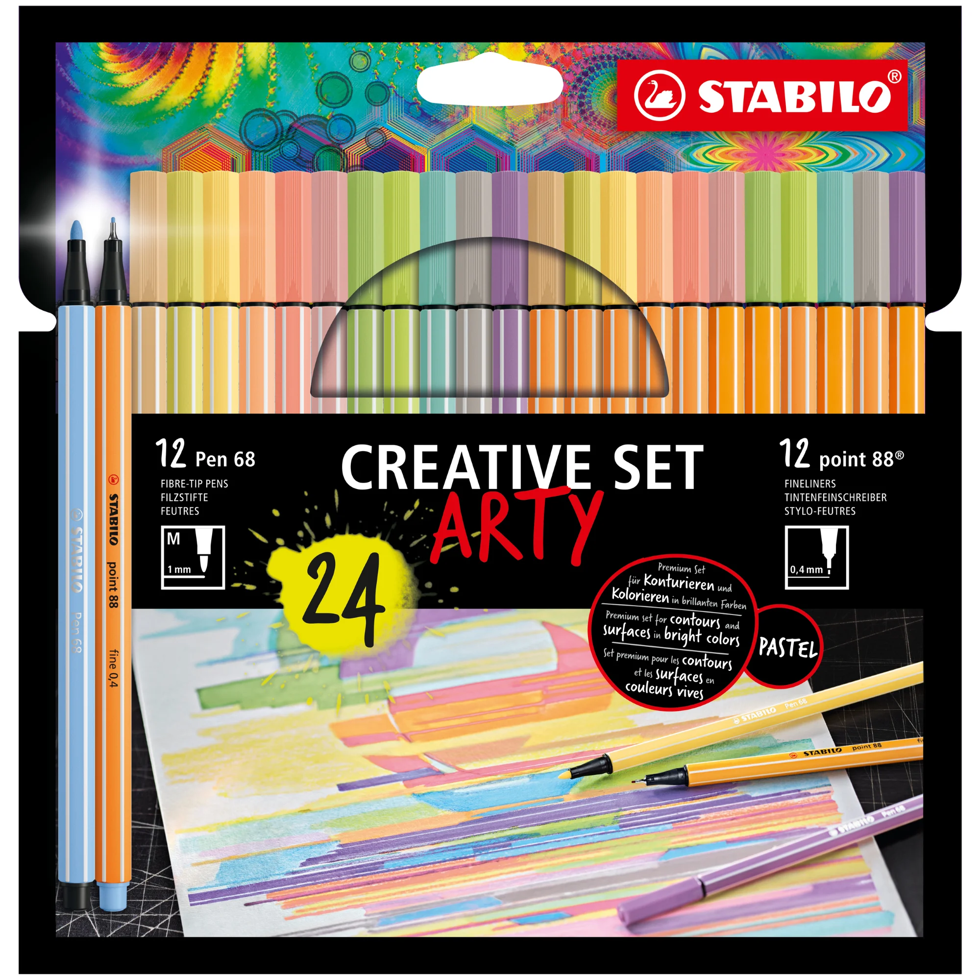 STABILO point 88 / Pen 68 Kreativ-Set ARTY, 24er Kartonetui (EAN: 4006381582339)