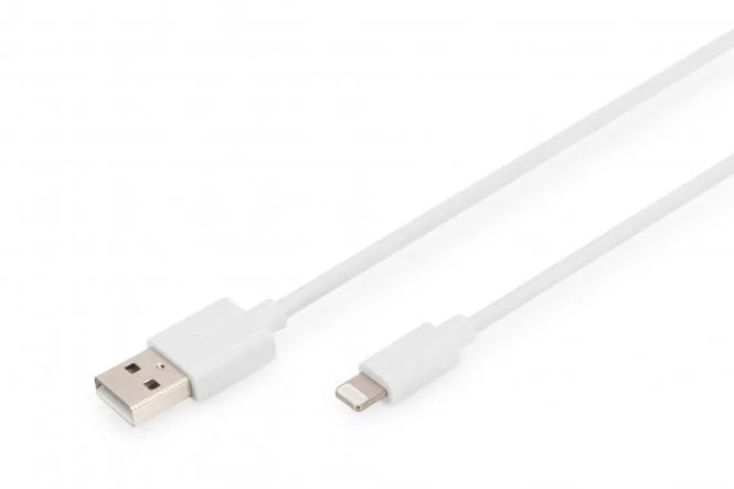 DIGITUS Daten- & Ladekabel, Apple Lightning - USB-A, 2,0 m, weiß (EAN: 4016032481591)