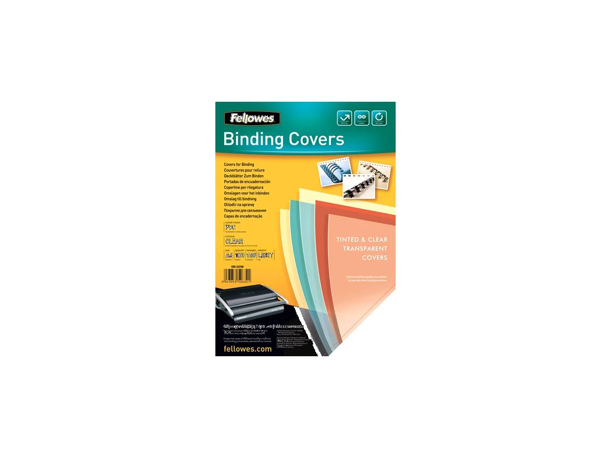 Fellowes Deckblatt, DIN A4, PVC, transparent, 0,18 mm (EAN: 0043859526321)