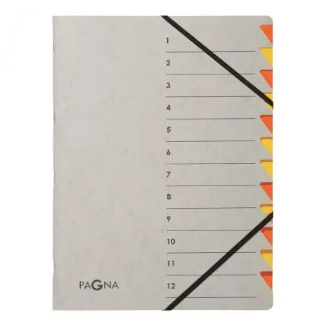 PAGNA Ordnungsmappe Easy Grey, A4, 12 Fächer, grau / orange (EAN: 4013951014558)