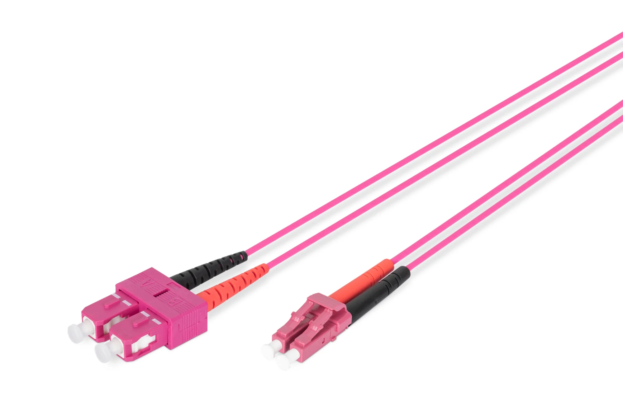 DIGITUS LWL Patchkabel,  LC-Duplex - SC-Duplex, OM4, 1,0 m, erikaviolett (RAL 4003) (EAN: 4016032308911)