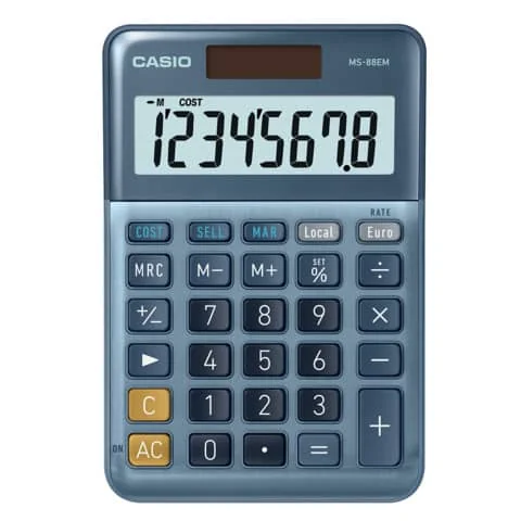 CASIO Tischrechner MS-88EM, 8-stellig, silber (EAN: 4549526609916)