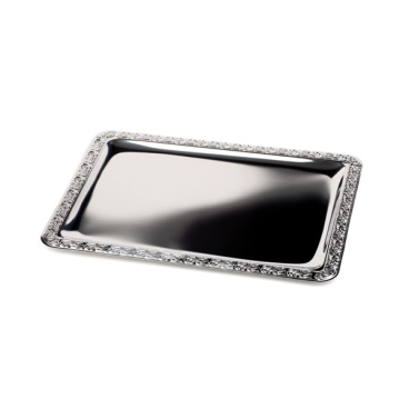 APS Tablett "SCHÖNER ESSEN", (B)350 x (T)240 mm, silber (EAN: 4004133003835)