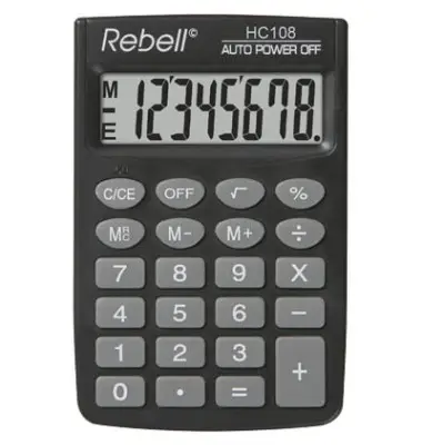 Rebell Taschenrechner HC 108, schwarz (EAN: 8595179505903)