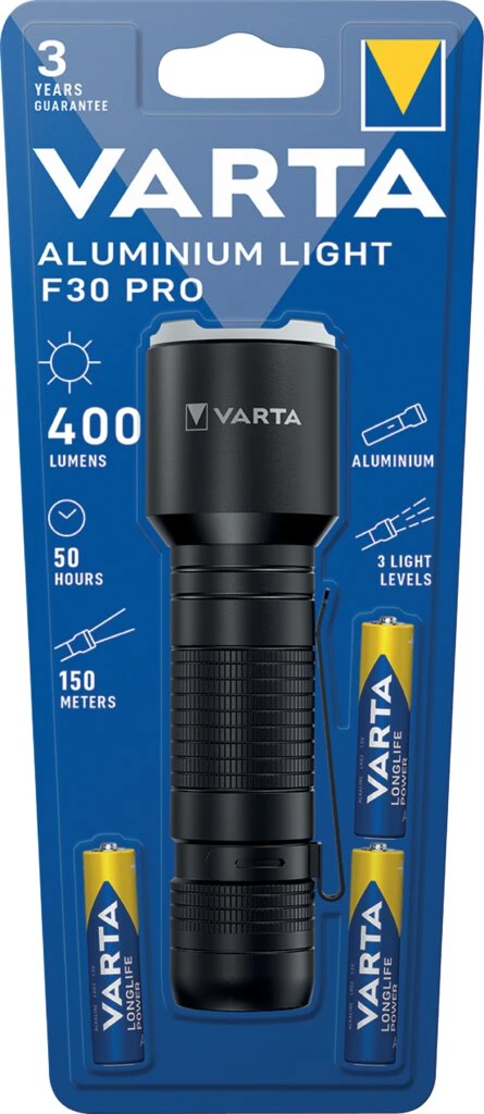 VARTA Taschenlampe Aluminium Light F30 Pro, schwarz (EAN: 4008496056453)