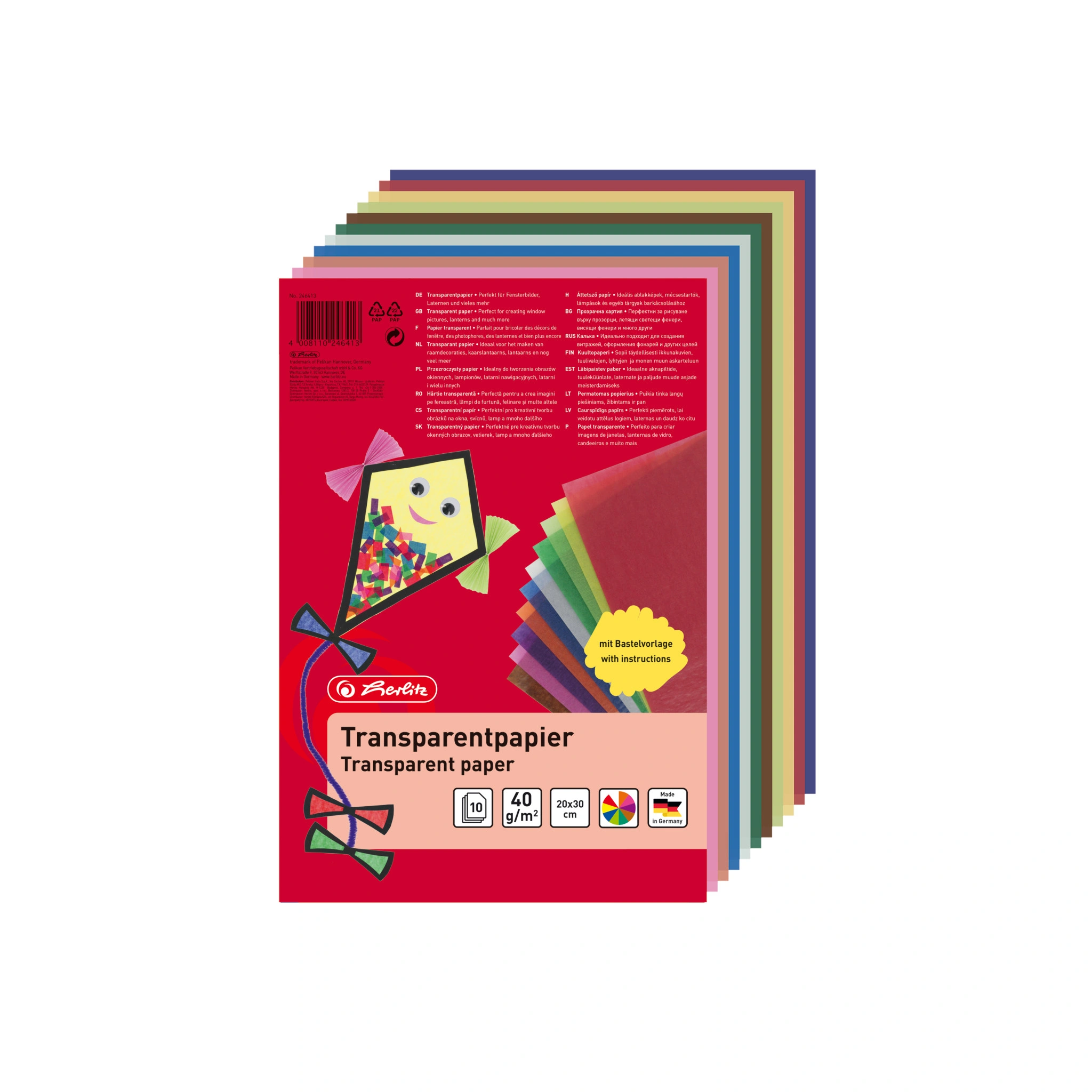 herlitz Transparentpapier, 200 x 300 mm, Inhalt: 10 Blatt (EAN: 4008110246413)
