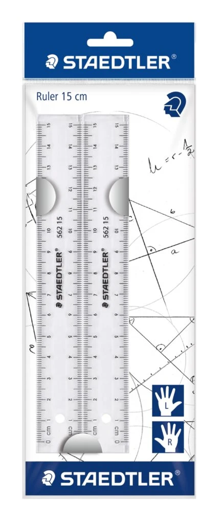 STAEDTLER Flachlineal-Set, 150 mm, aus Kunststoff, transparent (EAN: 4007817027776)