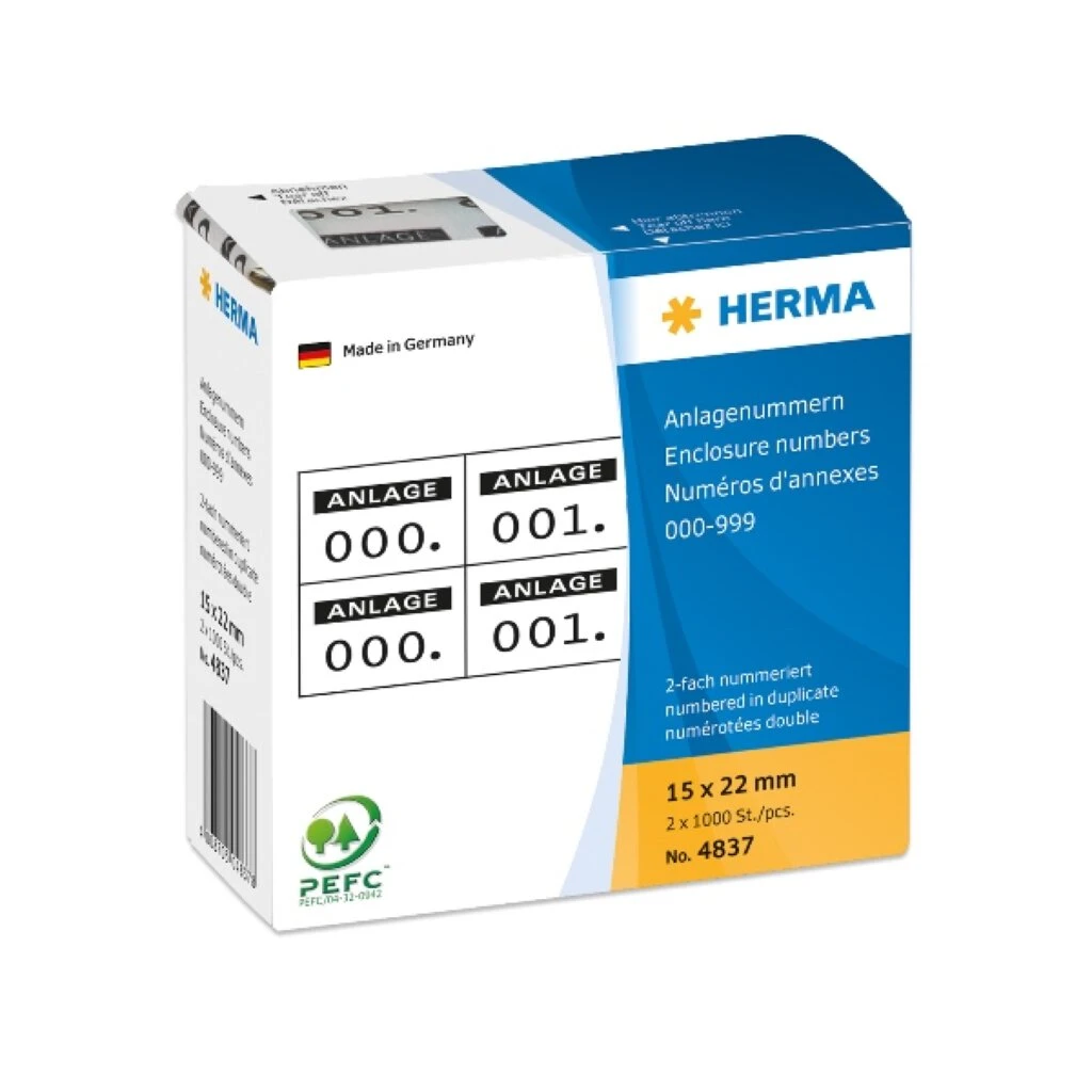 HERMA Anlagenummern, 15 x 22 mm, selbstklebend, schwarz (EAN: 4008705048378)