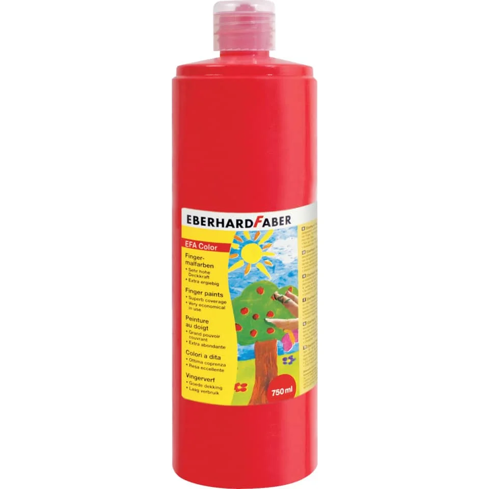 EBERHARD FABER Fingerfarbe EFA Color, geraniumrot, 750 ml (EAN: 4087205789219)