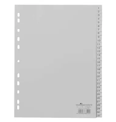 DURABLE Kunststoff-Register, Zahlen, A4, 31-teilig, 1 - 31 (EAN: 4005546665122)