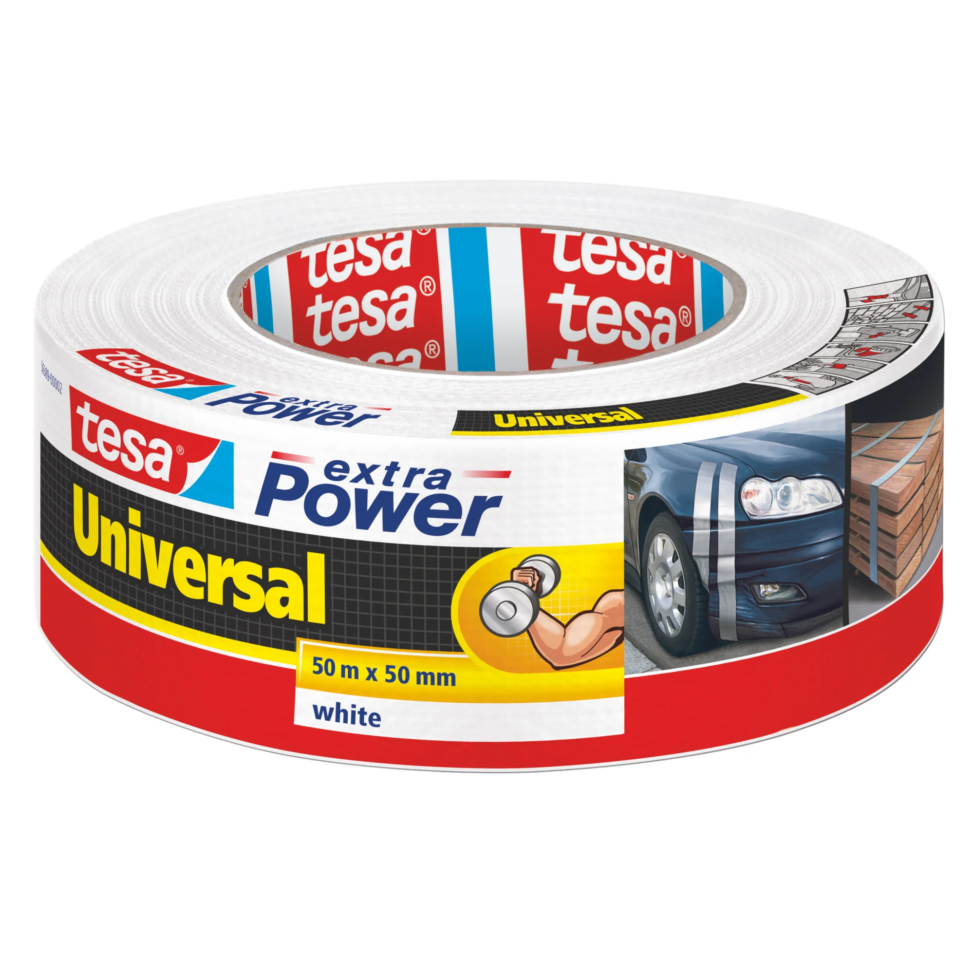 tesa Folienband extra Power Universal, 50 mm x 50 m, weiß (EAN: 4042448033406)