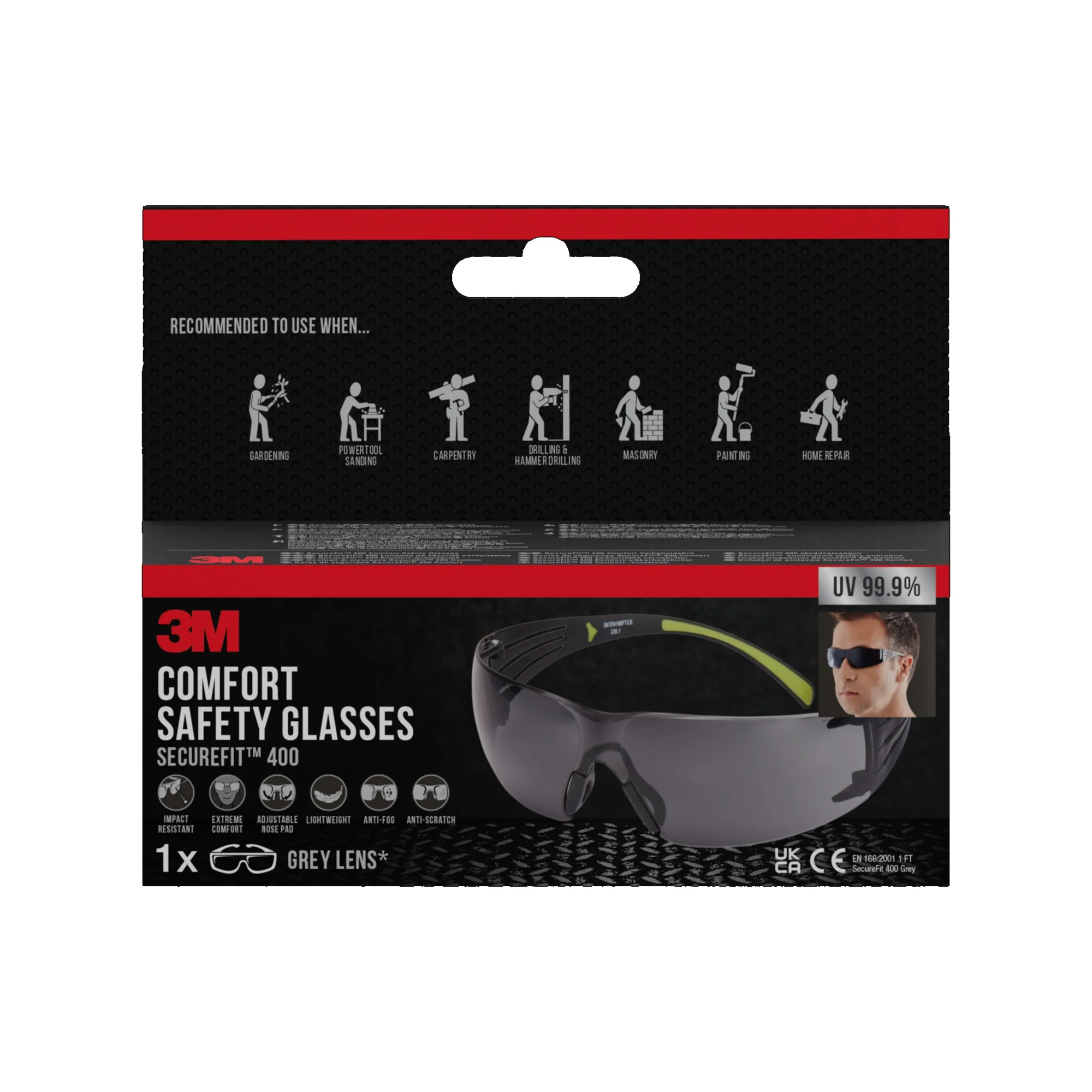 3M Schutzbrille SecureFit 400, Scheibentönung: grau (EAN: 5902658102530)