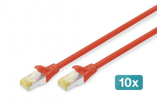 DIGITUS Patchkabel, Kat. 6A, S/FTP, 1,0 m, rot, Set (EAN: 4016032469131)